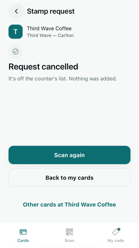 Request cancelled