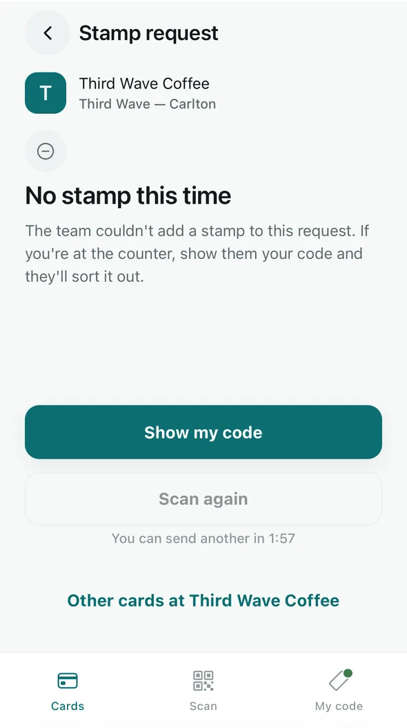 No stamp this time