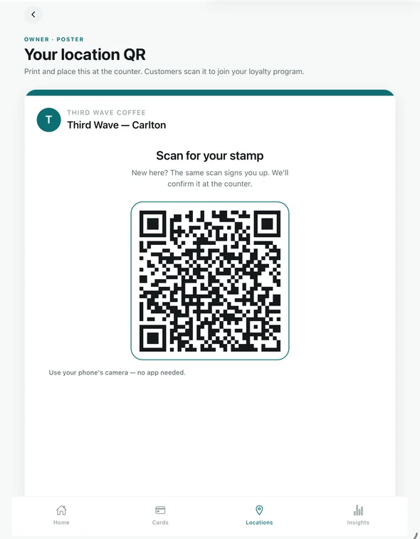 A location's QR poster