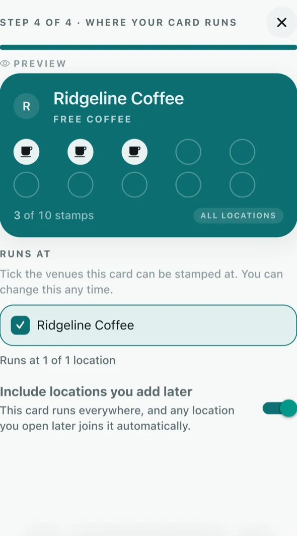 Step 4 of 4 — where the card runs.