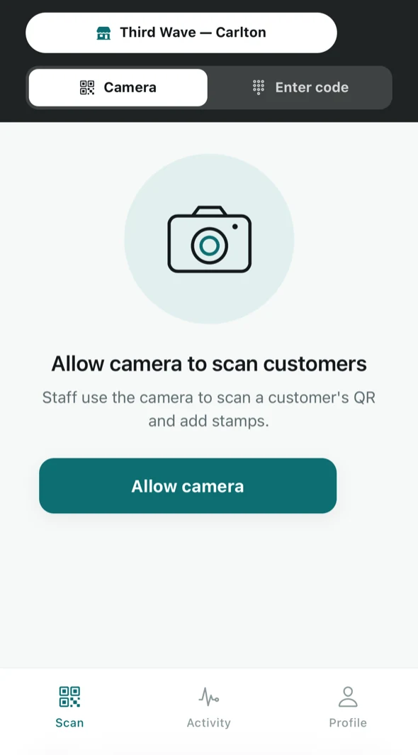 The counter, ready to scan