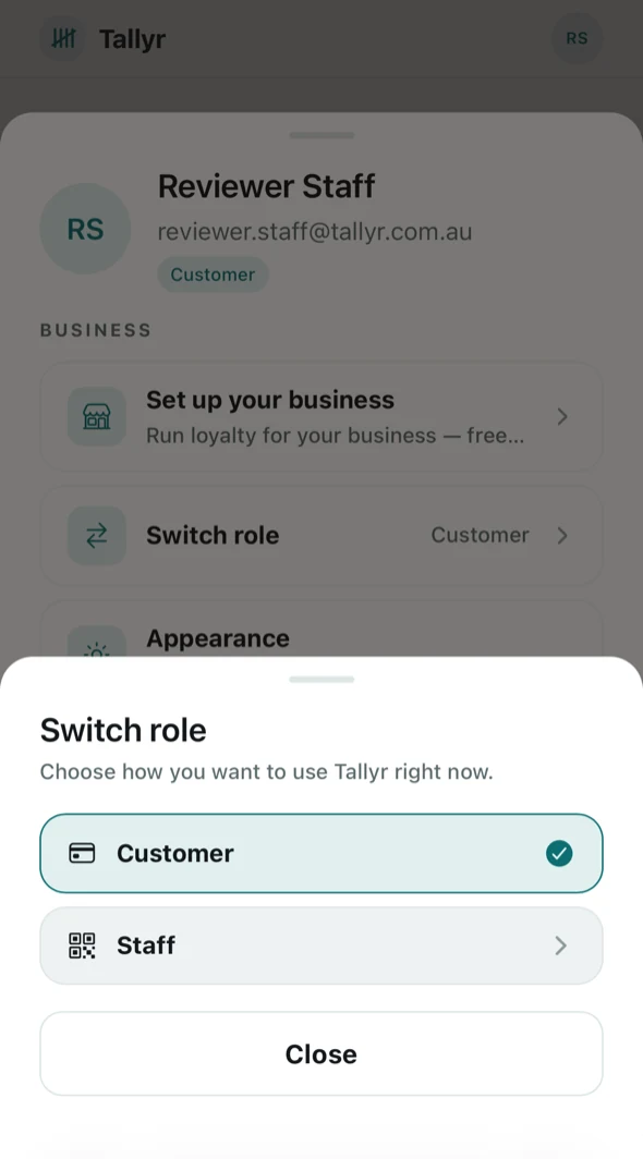 Switching from the customer view to the counter.